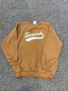 Nike Sweatshirt in Caramel Brown with White Swoosh